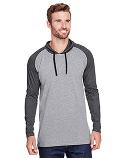 LAT 6917  Men's Hooded Raglan Long Sleeve Fine Jersey T-Shirt