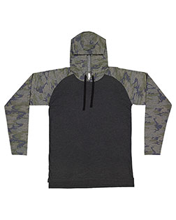 LAT 6917 Fine Jersey Hooded Long Sleeve Raglan T-Shirt