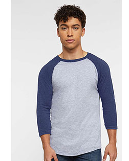 LAT 6930 Baseball Fine Jersey Three-Quarter Sleeve Tee In Big & Tall Sizes