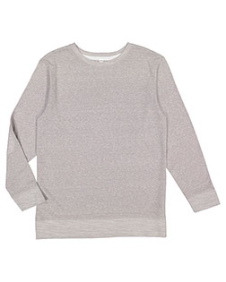 LAT 6965  Adult Harborside Melange French Terry Crewneck with Elbow Patches