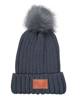 Leeman LG303  Knit Beanie With Fur Pom Pom