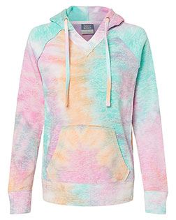 MV Sport W1162 Women’s Courtney Burnout V-Notch Hooded Sweatshirt In Big & Tall Sizes