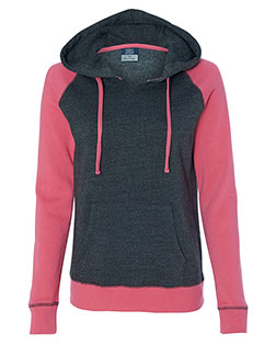 MV Sport W17127  Women’s Harper Raglan Hooded Sweatshirt at BignTallApparel