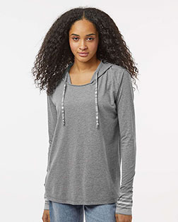 MV Sport W19439 Women's Heathered Jersey Hooded Tunic