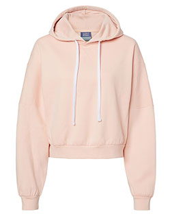 MV Sport W21751  Women's Sueded Fleece Crop Hooded Sweatshirt at BignTallApparel