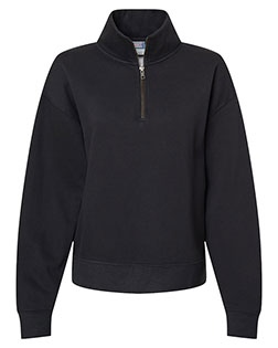 MV Sport W22713 Women's Sueded Fleece Quarter-Zip Sweatshirt at BigNTallApparel