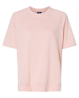 MV Sport W23711 Women's French Terry Short Sleeve Crewneck Pullover