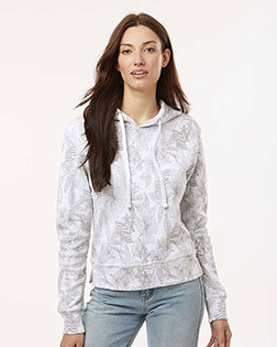 MV Sport W24105 Women's Maddie Floral Print Hooded Sweatshirt