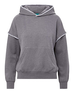 MV Sport W25115 Women's Mood & Vibe™ Teegan Crafty Hooded Sweatshirt At BigNTallApparel