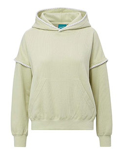 MV Sport W25115 Women's Mood & Vibe™ Teegan Crafty Hooded Sweatshirt At BigNTallApparel