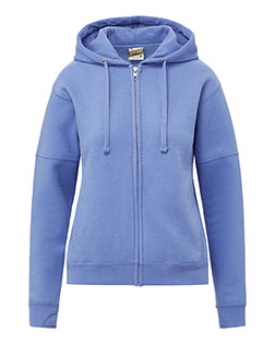 MV Sport W25165 Women's Vintage Fleece Hooded Full-Zip Sweatshirt