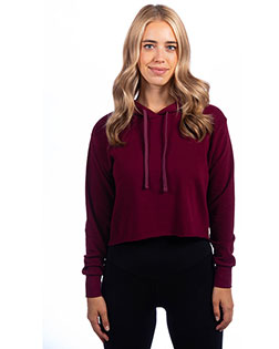 Next Level 9384  Women's Laguna Sueded Raw Edge Crop Hoodie