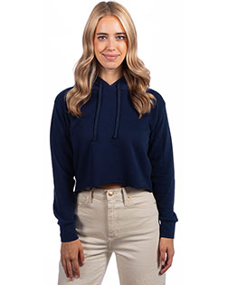 Next Level 9384  Women's Laguna Sueded Raw Edge Crop Hoodie