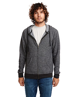 Next Level Apparel 9600 Adult Pacifica Denim Fleece Full-Zip Hooded Sweatshirt at BigNTallApparel