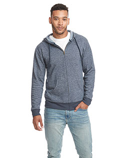 Next Level Apparel 9600  Adult Pacifica Denim Fleece Full-Zip Hooded Sweatshirt at BigNTallApparel