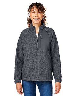 North End NE713W Ladies' Aura Sweater Fleece Quarter-Zip at BigNTallApparel