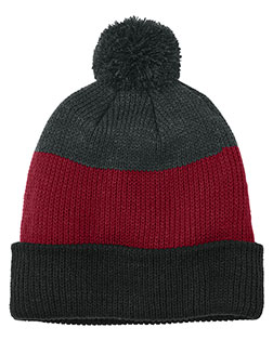 Port Authority C979 Cozy Striped Pom Beanie