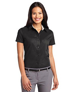 Port Authority L508 Women Short Sleeve Easy Care  Shirt at bigntallapparel