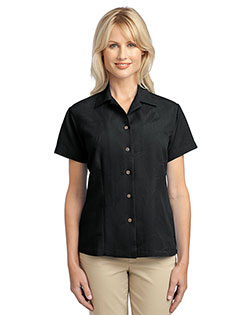 Port Authority L536 Women Patterned Easy Care Camp Shirt at bigntallapparel