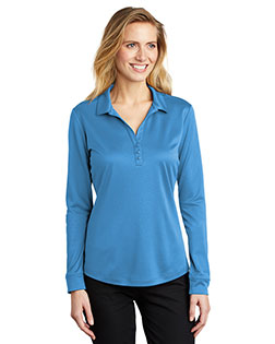 Port Authority Ladies Silk Touch  Performance Long Sleeve Polo. L540LS