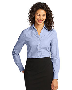 Port Authority L640 Women Crosshatch Easy Care Shirt at BigNTallApparel