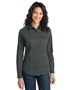 Port Authority L649 Women Stainresistant Roll Sleeve Twill Shirt