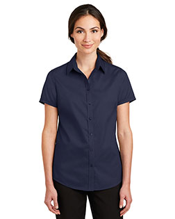 Port Authority Ladies Short Sleeve SuperPro Twill Shirt. L664