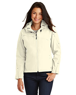 Port Authority L706 Women Textured Hooded Soft Shell Jacket at BigNTallApparel