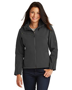 Port Authority L706 Women Textured Hooded Soft Shell Jacket