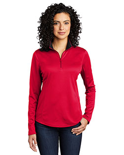 Port Authority Ladies Silk Touch Performance 1/4-Zip LK584 at BignTallApparel