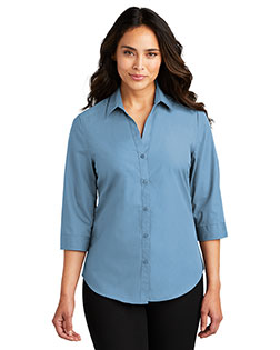 Port Authority Ladies 3/4-Sleeve Carefree Poplin Shirt. LW102