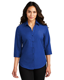 Port Authority Ladies 3/4-Sleeve Carefree Poplin Shirt. LW102 at BigNTallApparel