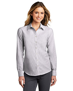 Port Authority LW657 Ladies SuperPro Oxford Stripe Shirt