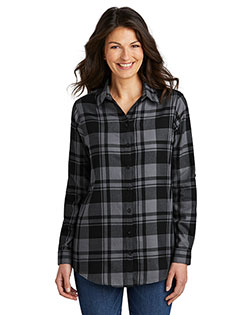 Port Authority Ladies Plaid Flannel Tunic . LW668 at BigNTallApparel