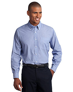 Port Authority S640 Men Crosshatch Easy Care Shirt at BigNTallApparel