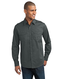 Port Authority S649 Men Stainresistant Roll Sleeve Twill Shirt at BigNTallApparel