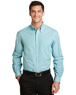 Port Authority S654 Men Long Sleeve Gingham Easy Care Shirt