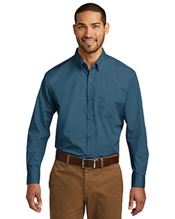 Port Authority Long Sleeve Carefree Poplin Shirt. W100 In Big & Tall Sizes