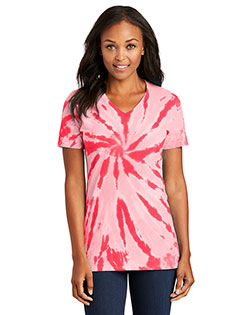 Port & Company Ladies Tie-Dye V-Neck Tee.  LPC147V