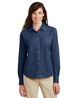 Port & Company LSP10 Women Long Sleeve Value Denim Shirt