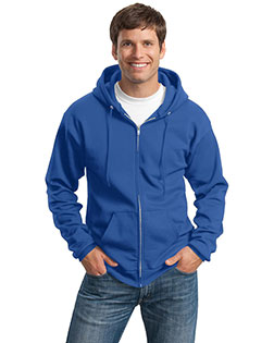 Port & Company PC90ZHT Men Tall Ultimate Fullzip Hooded Sweatshirt at bigntallapparel