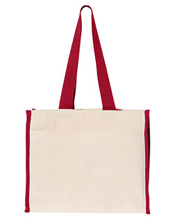 Q-Tees Q1100 14L Tote with Contrast-Color Handles at BigNTallApparel