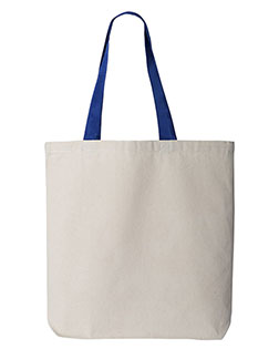 Q-Tees Q4400  11L Canvas Tote with Contrast-Color Handles