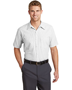 Red Kap Long Size, Short Sleeve Striped Industrial Work Shirt. CS20LONG