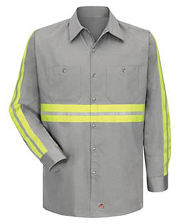 Red Kap SC30E  Enhanced Visibility Long Sleeve Cotton Work Shirt