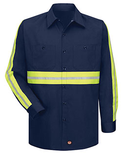 Red Kap SC30E  Enhanced Visibility Long Sleeve Cotton Work Shirt