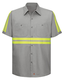 Red Kap SC40E  Enhanced Visibility Short Sleeve Cotton Work Shirt