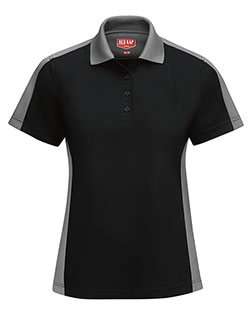 Red Kap SK53  Women's Short Sleeve Performance Knit Two-Tone Polo at BignTallApparel