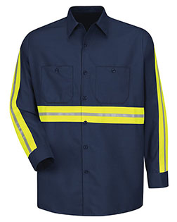 Red Kap SP14EL Industrial Enhanced-Visibility Long Sleeve Work Shirt - Long Sizes