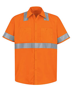 Red Kap SS24HVT High Visibility Safety Short Sleeve Work Shirt Tall Sizes